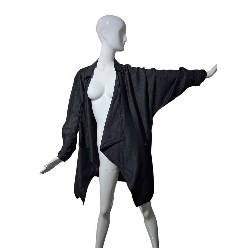 1‎ Sunset Lane Lagenlook Asymmetrical Womens size XL Drapey Chambray Cardigan